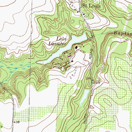 Topographic Map of Camp Hope, GA