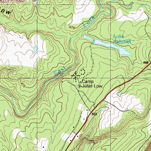 Topographic Map of Camp Juliette Low, GA