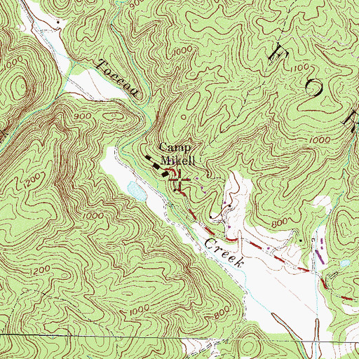 Topographic Map of Camp Mikell, GA