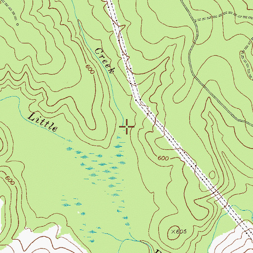 Topographic Map of Campbell Creek, GA