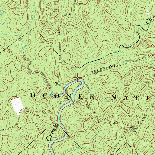 Topographic Map of Caney Creek, GA