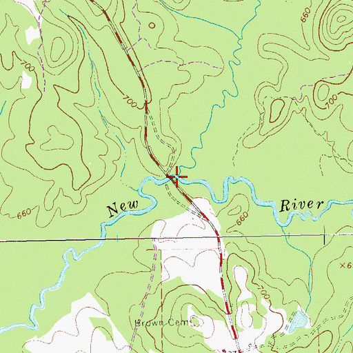 Topographic Map of Caney Creek, GA