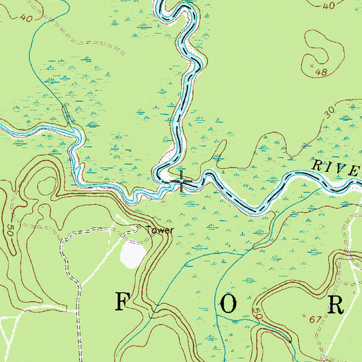 Topographic Map of Canoochee Creek, GA