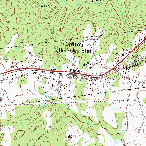 Topographic Map of Carlton, GA