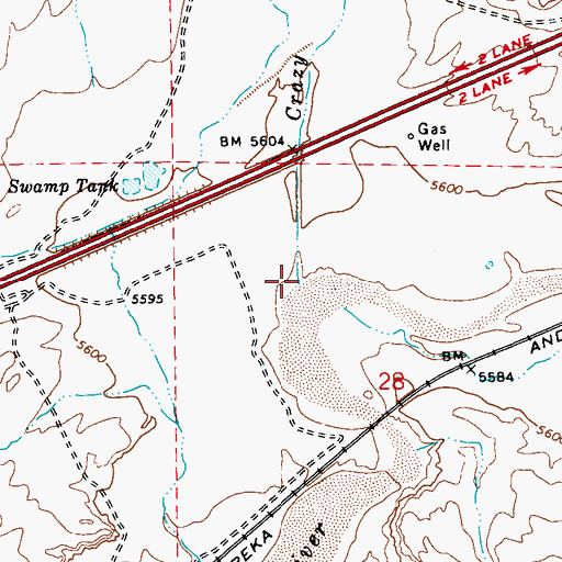 Topographic Map of Crazy Creek, AZ