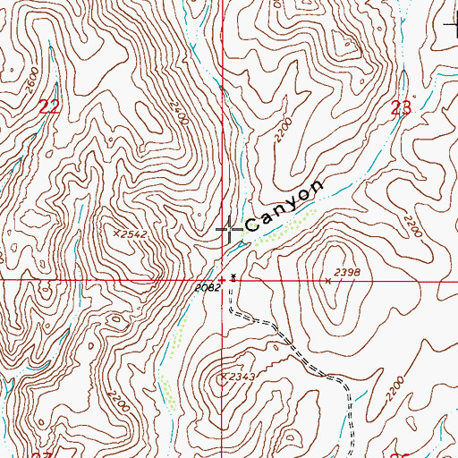 Topographic Map of Tule Canyon, AZ