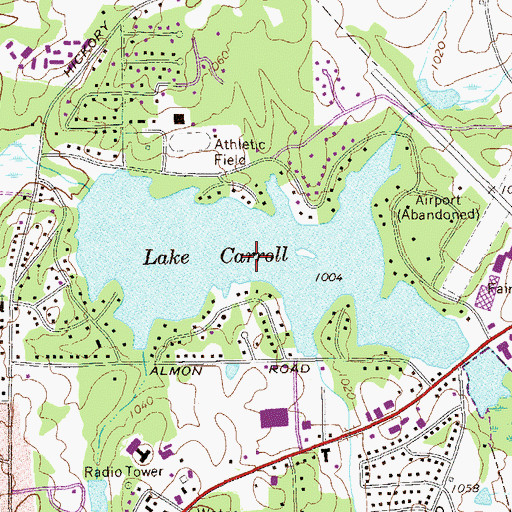 Topographic Map of Lake Carroll, GA