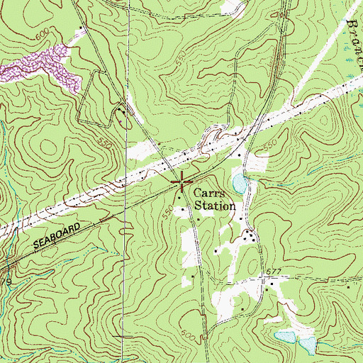 Topographic Map of Carrs Station, GA