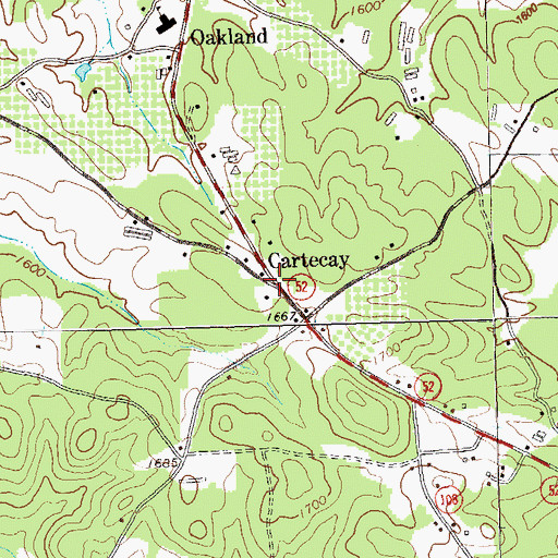 Topographic Map of Cartecay, GA