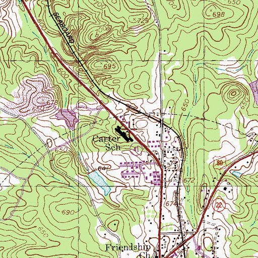Topographic Map of Carter School, GA