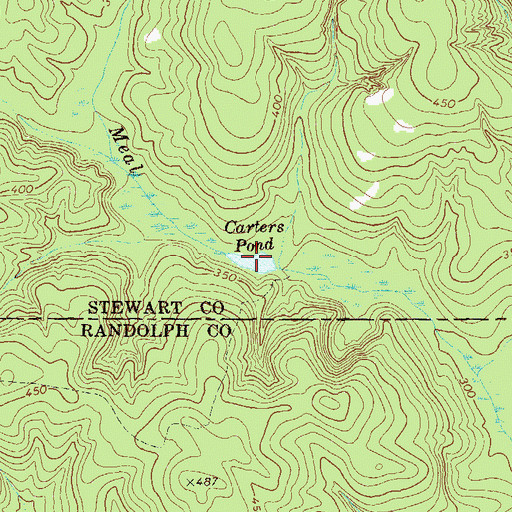 Topographic Map of Carters Pond, GA