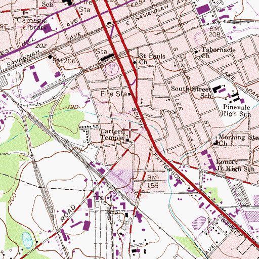 Topographic Map of Carters Temple, GA