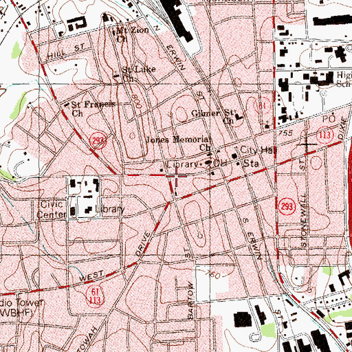 Topographic Map of Cartersville, GA