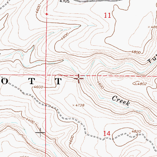 Topographic Map of Tule Canyon, AZ