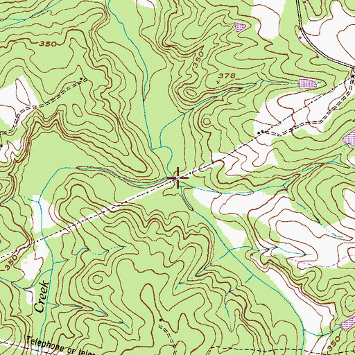 Topographic Map of Cat Branch, GA