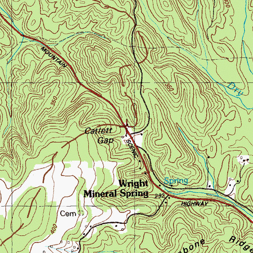 Topographic Map of Catlett Gap, GA