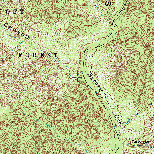 Topographic Map of Tule Canyon, AZ