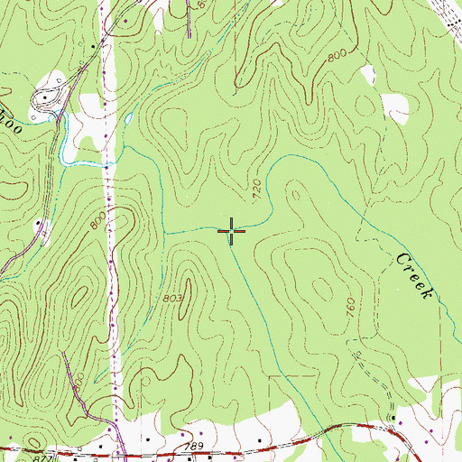 Topographic Map of Cavender Creek, GA