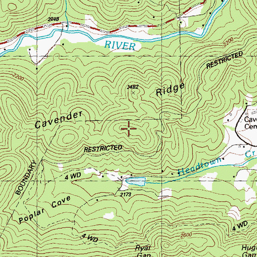 Topographic Map of Cavender Ridge, GA