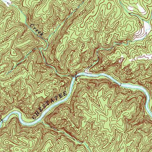 Topographic Map of Cavenders Creek, GA