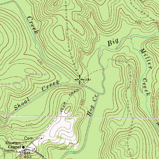 Topographic Map of Cedar Creek, GA