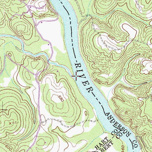 Topographic Map of Cedar Creek, GA