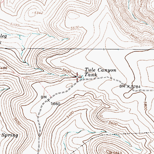 Topographic Map of Tule Canyon Tank, AZ