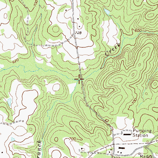 Topographic Map of Cedar Grove Branch, GA