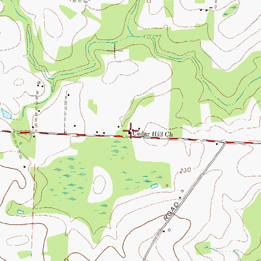 Topographic Map of Cedar Hill Church, GA