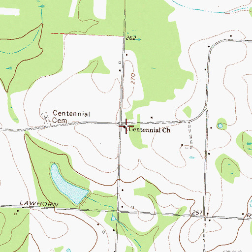 Topographic Map of Centennial Church, GA