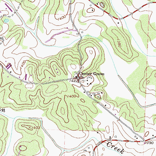 Topographic Map of Center Grove Church, GA