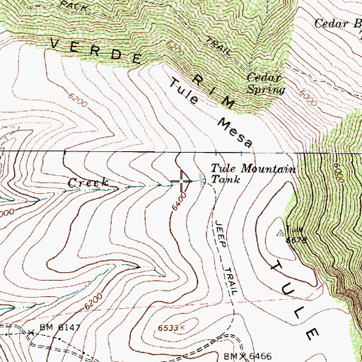 Topographic Map of Tule Mountain Tank, AZ