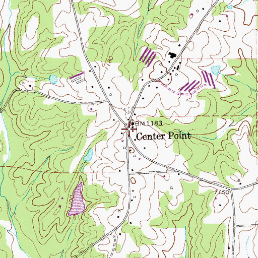 Topographic Map of Center Point, GA