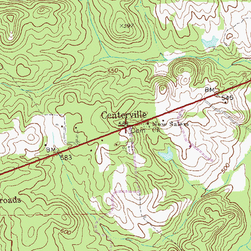 Topographic Map of Centerville, GA
