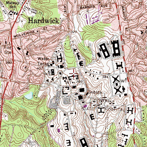 Topographic Map of Central State Hospital, GA