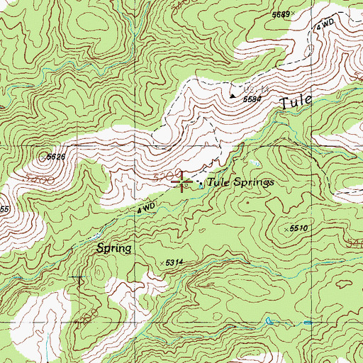 Topographic Map of Tule Springs, AZ