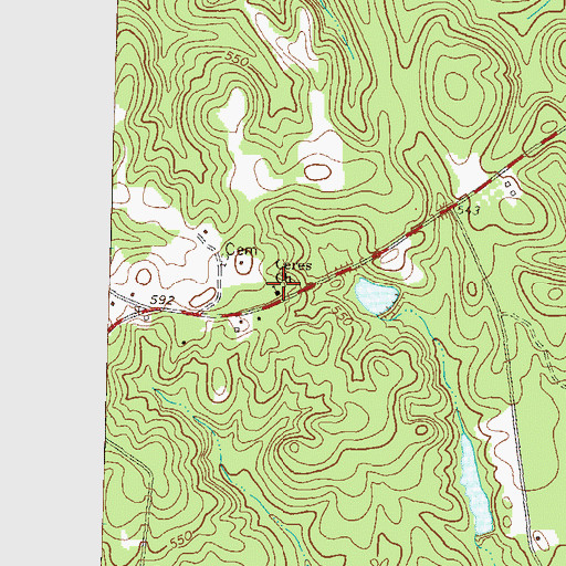Topographic Map of Ceres Church, GA