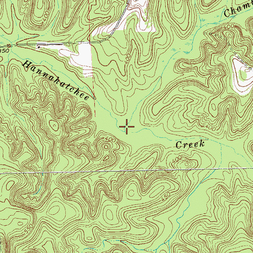 Topographic Map of Chamblers Branch, GA