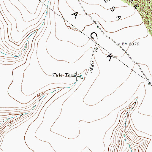 Topographic Map of Tule Tank, AZ