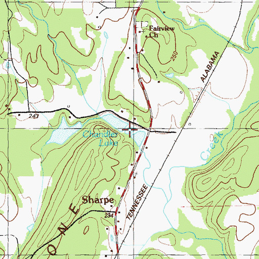 Topographic Map of Chandler Lake, GA