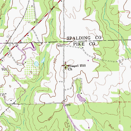 Topographic Map of Chapel Hill Church, GA