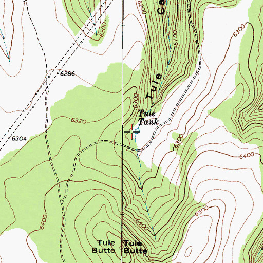 Topographic Map of Tule Tank, AZ