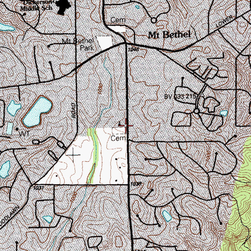 Topographic Map of Chattahoochee Baptist Church, GA