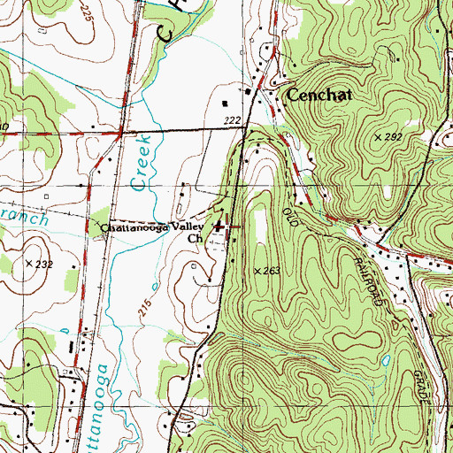 Topographic Map of Chattanooga Valley Church, GA