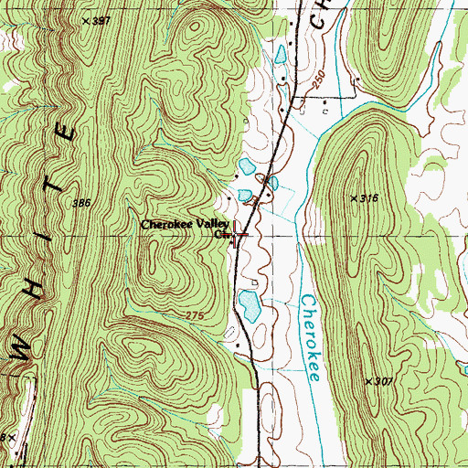 Topographic Map of Cherokee Valley Church, GA