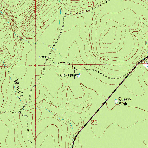 Topographic Map of Tule Tank, AZ