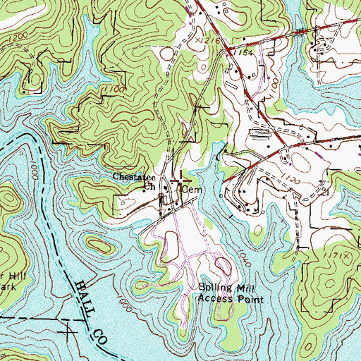 Topographic Map of Chestatee Church, GA