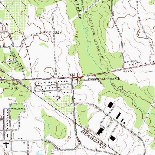 Topographic Map of Chickasawhatchee Primitive Baptist Church, GA