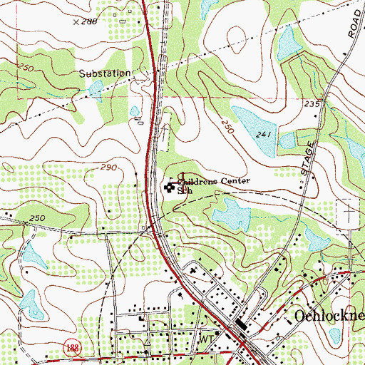 Topographic Map of Children Center School, GA