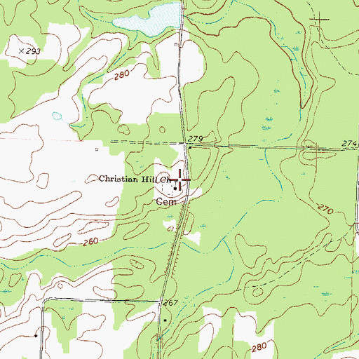 Topographic Map of Christian Hill Church, GA